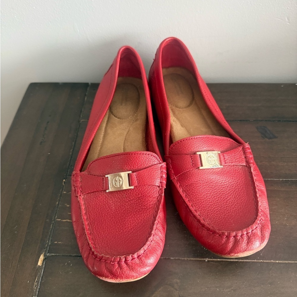 Giani Bernini “Dailyn” Red Leather Driving Loafers